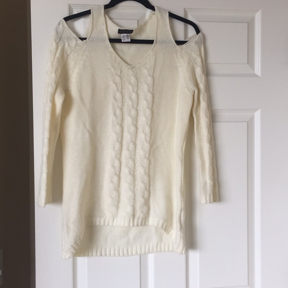 Cold shoulder sweater